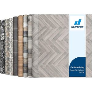 FLOORDIREKT PVC-Vloeren - Oak Chevron 907M - Vinyl Vloeren - Houtlook - Dikte 2,8 mm - 100 x 300 cm
