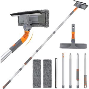 2-in-1 Raamwisserreiniger met Verlengstang - Flexibel Glasreinigingsgereedschap voor Binnen en Buiten