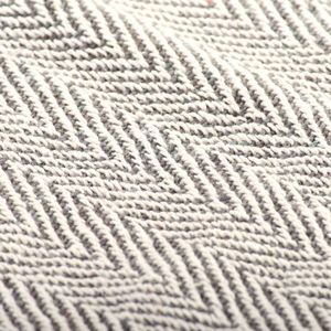 vidaXL Plaid - Plaids - Kleedje - Kleedjes - Plaid visgraat 220x250 cm katoen grijs