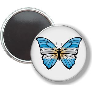 Button Met Magneet - Vlinder Vlag Argentinie - NIET VOOR KLEDING