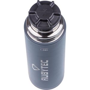 Rubytec Shira Vacuüm Drinkfles - 1 L - Thermosfles - Handige Schroefdop en Drinkbeker - Vacuüm Behoudende Getter - Urenlang Koud of Warm Drinken - Lekvrij - BPA-vrij - Donkergrijs