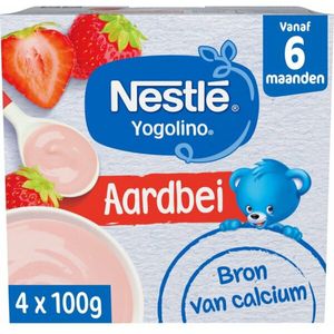 Nestl�é Yogolino Aardbei - baby toetje - vanaf 6 maanden - 6 stuks - totaal 24 porties