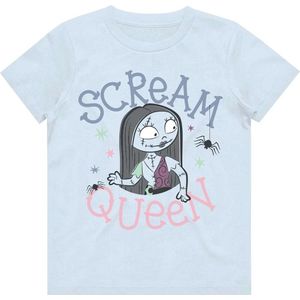 Disney The Nightmare Before Christmas - Scream Queen Kinder T-shirt - Kids tm 4 jaar - Blauw