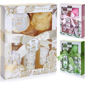 BRUBAKER Cosmetics Bad en Body Set - Vanille Rose Mint Geur - Cadeautip Vrouw - Cadeau Idee - 5-delige Cadeauset - Moederdag cadeautje