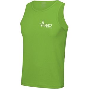 FitProWear Sporthemd Heartbeat Groen Heren Maat M - Hemden - Sportkleding - Trainingskleding - Polyester - Mouwloos - Shirt