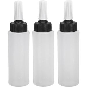 Hair Color Shampoo Applicator Bottle Set - 3Pcs Refillable Squeeze Bottles with Cover for Salon and Home Use
