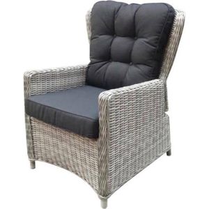 Marina verstelbare lounge stoel natural white grey + royal dark grey