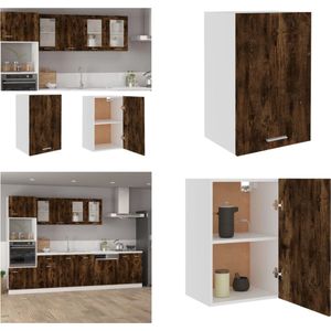 vidaXL Wandkast 39-5x31x60 cm bewerkt hout gerookt eikenkleurig - Hangkast - Hangkasten - Hangende Kast - Keukenkast