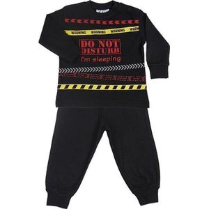 Fun2Wear Do not Disturb Kinder / Tiener Pyjama Zwart maat 140