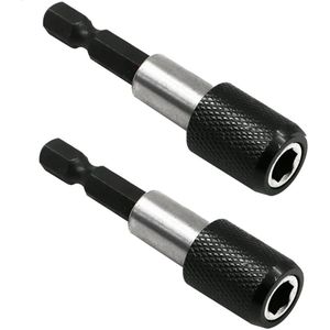 Bithouder magnetisch zeskantige schacht snelwisselaar voor boormachine schroevendraaier schroefdraadschroef (2 stuks)