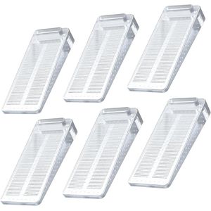 6 stuks rubberen deurstopper - antislip, in hoogte verstelbaar, raamstopper wig, niet giftig, geen onaangename geur, geschikt voor badkamer, balkondeur, kinderkamer (transparant)