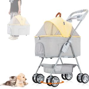 Opvouwbare Hondenbuggy - Duurzame Hondenwagen voor Wandelingen - Kinderwagen voor Huisdier - Gemakkelijk Inklapbare Buggy - Comfortabele Rit voor Kleine tot Middelgrote Honden