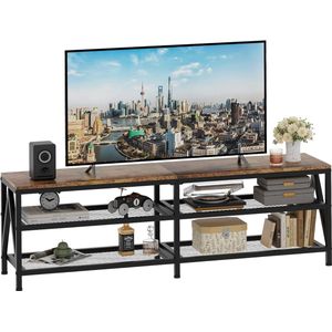 JGS® - Industrieel Design TV-Meubel geschikt voor Televisies tot 70 Inch met Ruime Opbergruimte, Bruin -