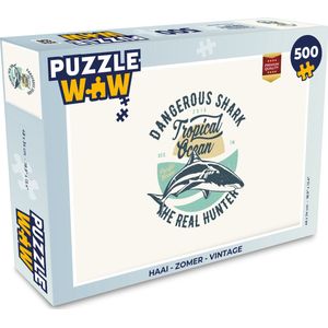 Puzzel Haai - Zomer - Vintage - Legpuzzel - Puzzel 500 stukjes
