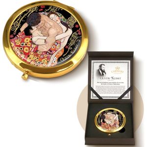 Carmani - Gustav Klimt Familie Spiegel - Zakspiegel - Make-up Spiegel - Cadeau Idee - Compact Formaat