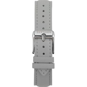 Elysian Horlogebandje - Grijs Leer - Zilveren Gesp - 18mm - Quick Release - Verstelbaar