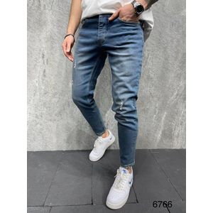 Herenjeans Beschadigde Denim Broek Slim Fit Skinny Zip Enkel Jongens Casual Stretch Broek Hip Hop Ripped Jeans Alle Taille Maten