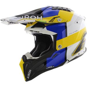 Airoh Helm Aviator 3 AMS² Monarch glans blauw wit geel XL