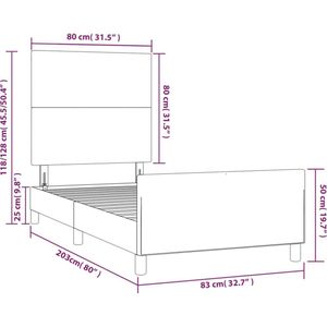 vidaXL - Bedframe - met - hoofdbord - kunstleer - zwart - 80x200 - cm
