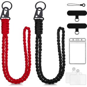 Paracord Heavy Duty Lanyard - Keycord Badgehouder - Musketonhaak Keykoord Sleutelhanger met Sleutelringen - Universeel Telefoonkoord/Telefoonketting - Koord Sleutels - Badge Houder - Telefoon/GSM Koord - Karabijnhaken Sleutelkoord - Pashouder Ketting