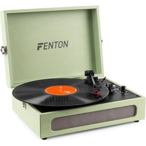 Retro Platenspeler Bluetooth in & out - Fenton RP118 - model 2024 - Geschikt voor alle platen - Ingebouwde speakers - Groen