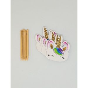 Jumada's - Feestelijke Prikkers - Voor Taart Cupcakes Meer - Magische Eenhoorn - Grappig Gezicht - 24 Stuks