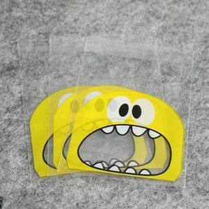 Transparante Uitdeelzakjes - Geel Monster - 7 x 7cm - 100 stuks
