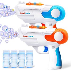 JOYIN 2 Bubble Guns voor kinderen met 4 flessen Bubble Solutions (7 oz), Bubble Maker met muziek en licht, Bubble Machine Party Favors, Zomer Outdoor Speelgoed voor 3 4 5 + Jaar oude jongens meisjes peuter
