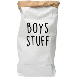Label2X - Speelgoedzak Boys Stuff 80 cm hoog - Opbergtas voor Speelgoed - Speelgoedmand - Speelgoedbak
