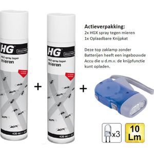 HGX spray tegen mieren - 2 stuks + Zaklamp/Knijpkat