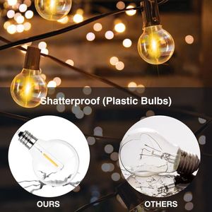 Buiten LED Buiten Lichtslingers voor binnen/buiten, 30 Meters Lichtketting Gloeilamp Buiten,Warm Wit waterdicht, Plastic lampen, voor tuin, patio, kerstfeesten, bruiloft,[Energieklasse A+]