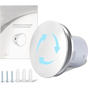 Badkamerventilator 100 mm - Stille Afvoerventilator met Terugslagklep voor Keuken, Toilet en Woonkamer