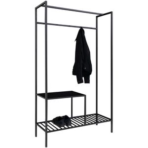 Vita garderobe - kast organizer - zwart frame - voldoende opslag - 101 cm x 38 cm x 170 cm