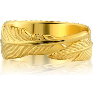 Esthetische geoxideerde zilveren veerring voor dames 14K Verguld