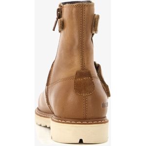 Braqeez leren jongens boots cognac/bruin - Maat 34