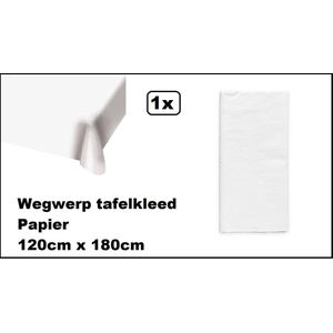 Wegwerp tafelkleed papier wit 120cm x 180cm - Thema feest festival thema feest evenement gala