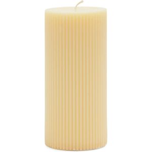 Riviera Maison Kaarsen - Stompkaarsen - Pillar Candle Rib 7x15 - Geel - 1 Stuks