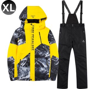 Livano Skipak - SkiBroek - Skijas - Ski Suit - Wintersport - Heren - 2-Delig - Geel - Maat XL