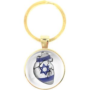 Sleutelhanger Glas - Hart Israel