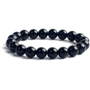 Bixorp Gems Obsidiaan Edelsteen Armband 10mm - Edelstenen Kralenarmband - Spiritueel Cadeau - 20cm