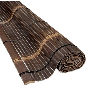 Bamboe Rolgordijn Donker 200 x 200 cm - voor binnen en buiten gebruik – duurzame bamboe jaloezie – zonwerende raamdecoratie - duurzame raambekleding