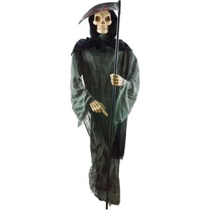 Halloween pop - Grim reaper / skelet 180cm geluid-licht-bewegend - Halloween prop - Fesstdecoratievoorwerp
