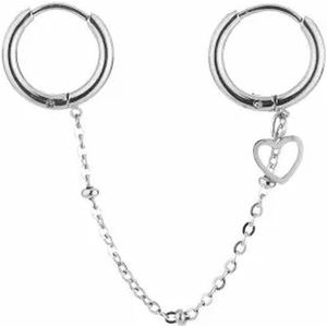 Bijoutheek Oorringen Ketting Open Hart Zilver