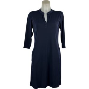 Angelle Milan – Travelkleding voor dames – Navy donkerblauwe Jurk – Ademend – Kreukherstellend – Duurzame jurk - In 5 maten - Maat XXL