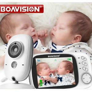 Babyfoon Met Camera - Babyfoon - Baby Monitor - 3.2Inch Groot LCD Scherm - Kleurenmonitor - Sterk Zendbereik - Temperatuurweergave - Wit
