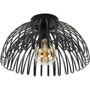 Plafondlamp Bend in charcoal | 1 lichts | 35x35x20 cm | industrieel / modern | woonkamer / hal | metalen design | sfeerverlichting