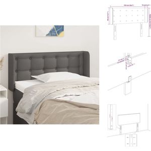 vidaXL Hoofdbord - Classique - Slaapkamer - 103 x 16 x 78/88 cm - Grijs - Duurzaam kunstleer - Bedonderdeel
