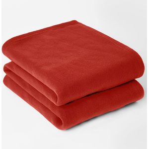 Warme Polar Fleece Luxe Ultra-Zachte Gezellige Comfortabele Homeware Over-Bed Sofa Deken, Rood - 120x150cm