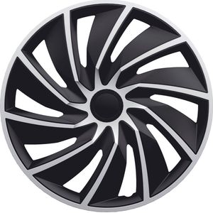 AutoStyle 4-Delige Wieldoppenset Turbo 16-inch zilver/zwart