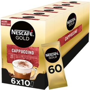 Nescafé Gold Cappuccino oploskoffie - ongezoet - 6 doosjes à 10 zakjes